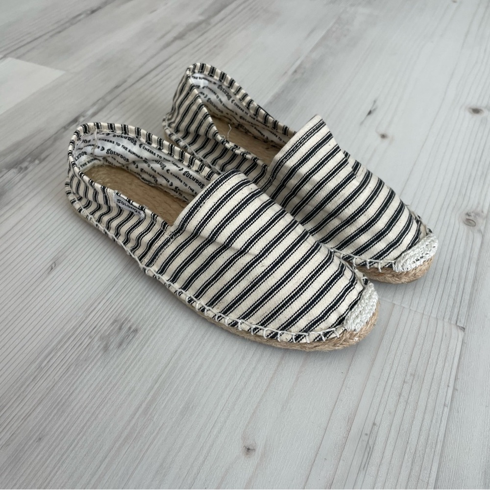 SOLUDOS Striped Espadrille Flats, Size 7ish